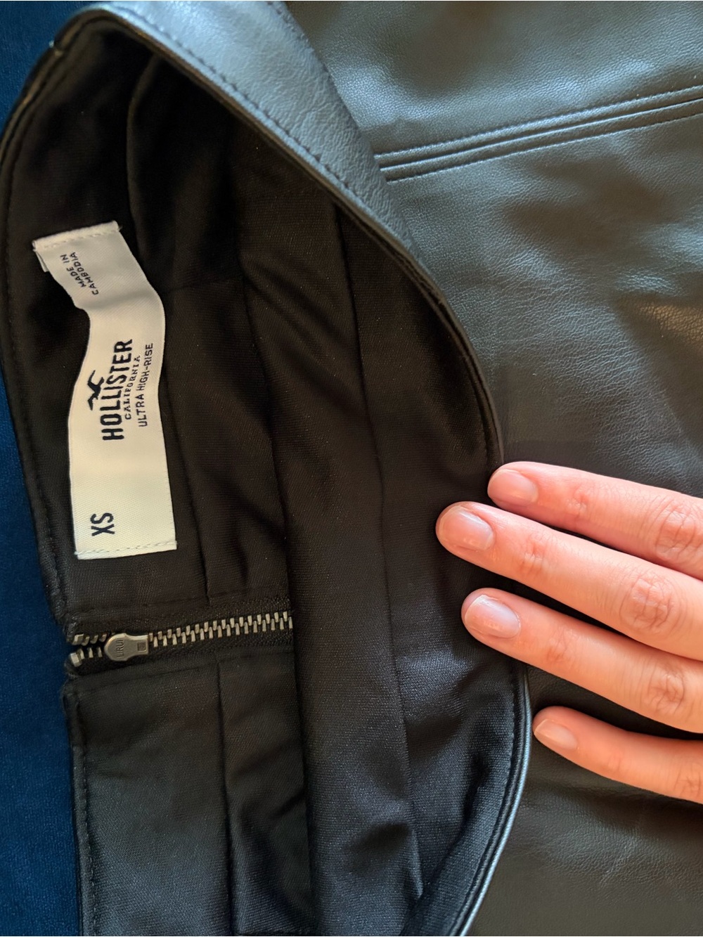 Hollister Black Faux Leather Moto Jacket